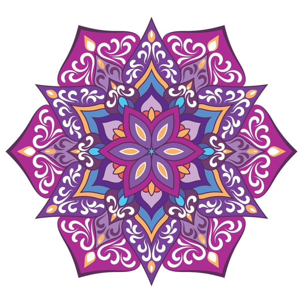 colorida floral moderno mandala e flor fundo. vetor