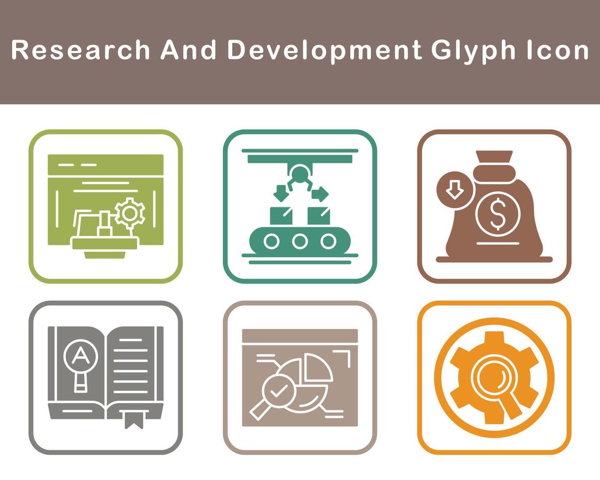 pesquisa e desenvolvimento vetor ícone conjunto