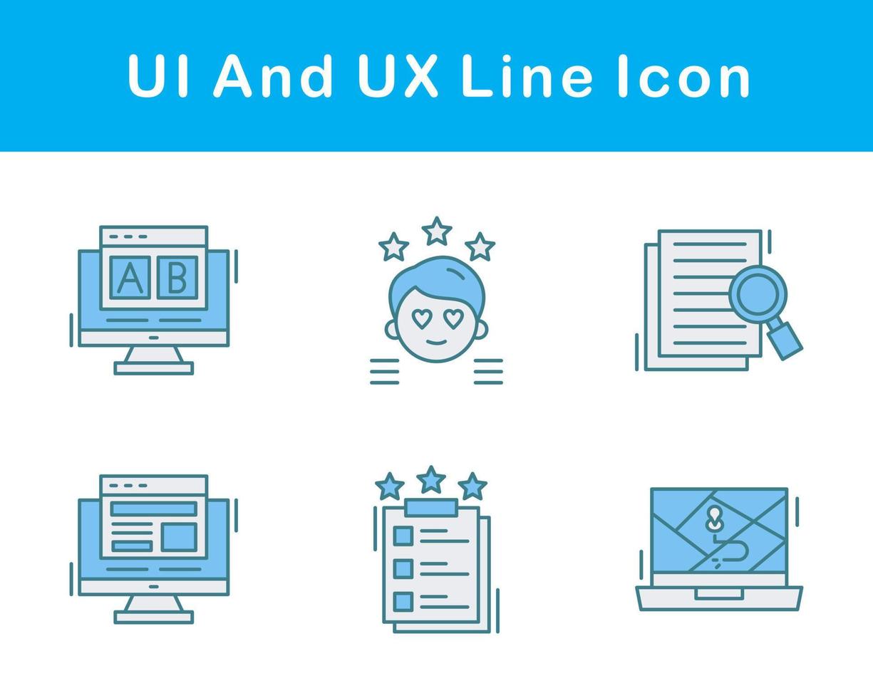 ui e ux vetor ícone conjunto