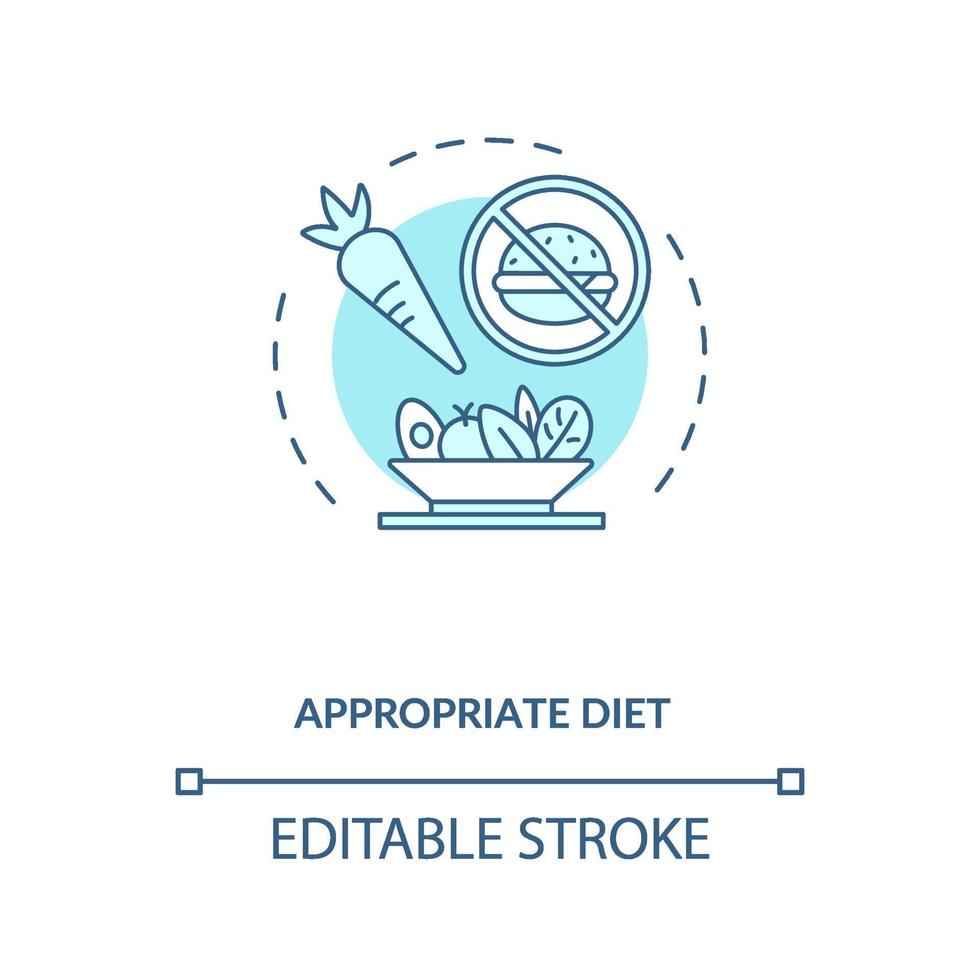 ícone de conceito de dieta apropriada vetor