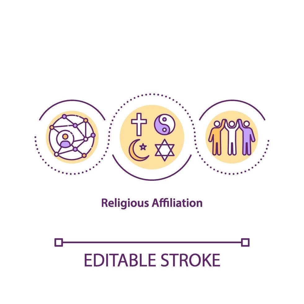 ícone do conceito de afiliação religiosa vetor