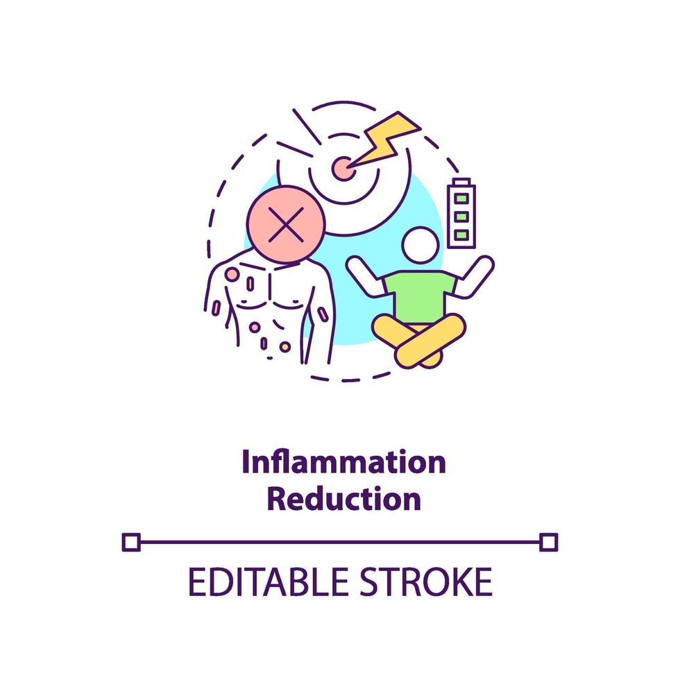 ícone do conceito de redução de inflamação vetor