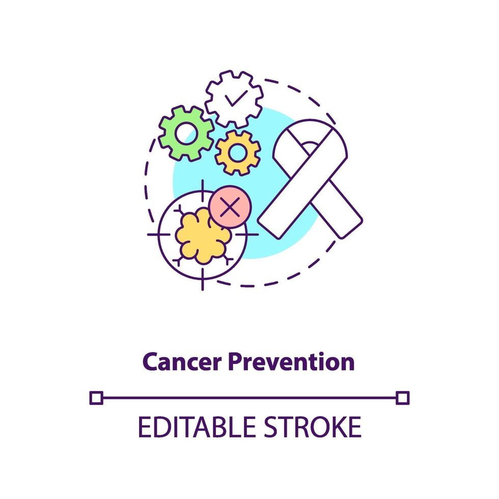 ícone do conceito de prevenção do câncer vetor