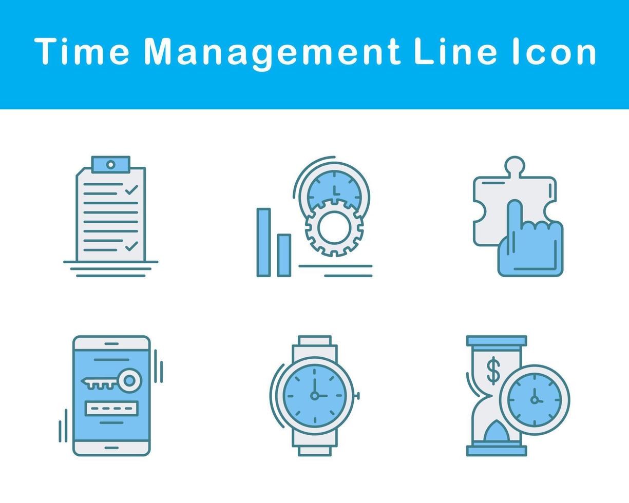 Tempo gestão vetor ícone conjunto