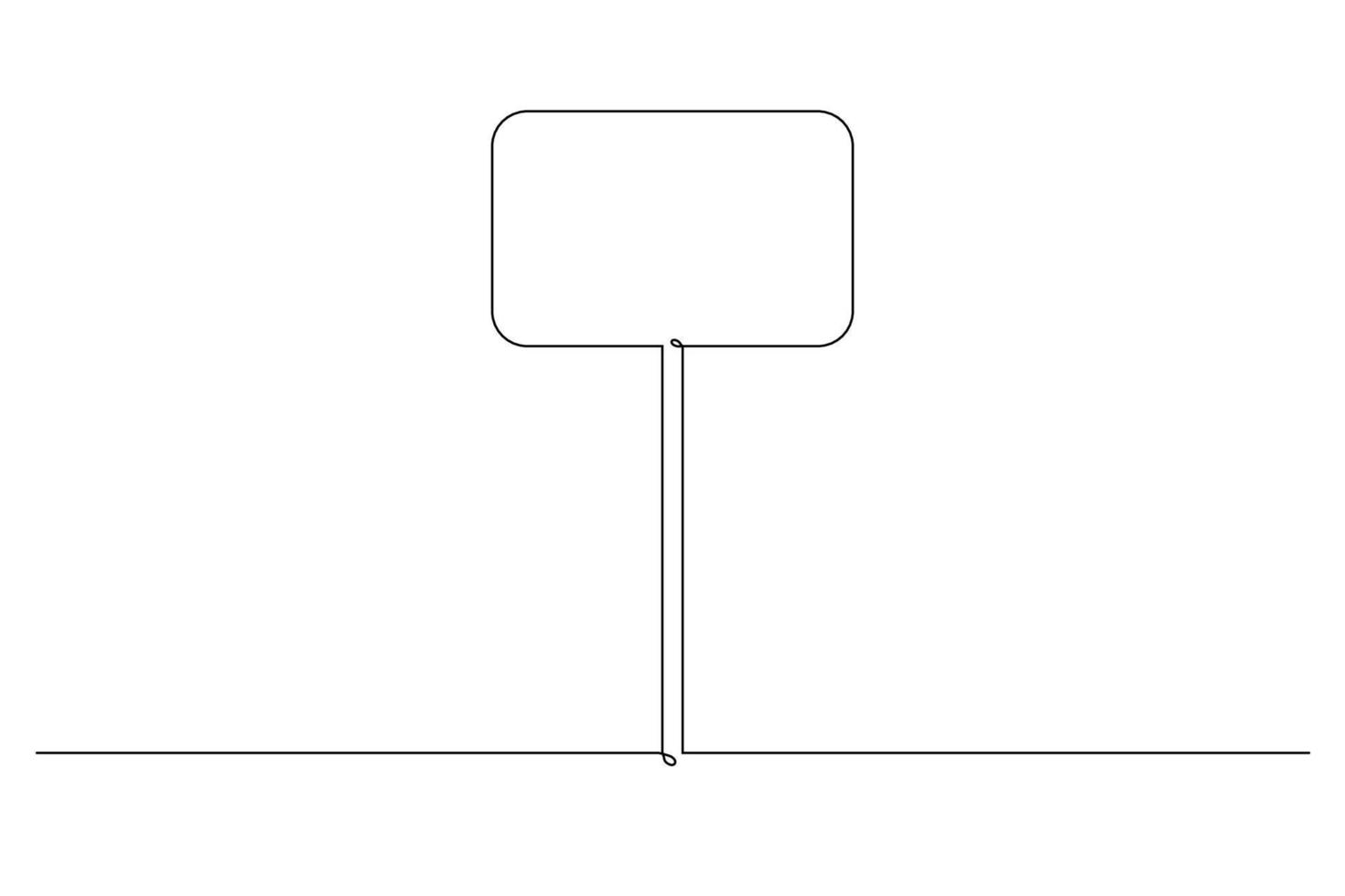 único modelo de desenho de linha contínua de sinal de estrada quadrado. uma linha desenhar ilustração vetorial. vetor