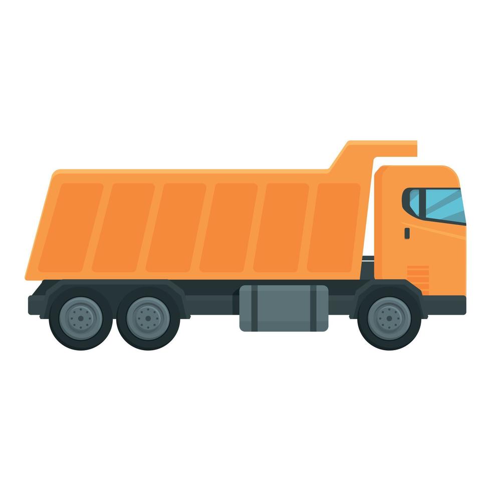 laranja basculante ícone desenho animado vetor. caminhão descarregar vetor