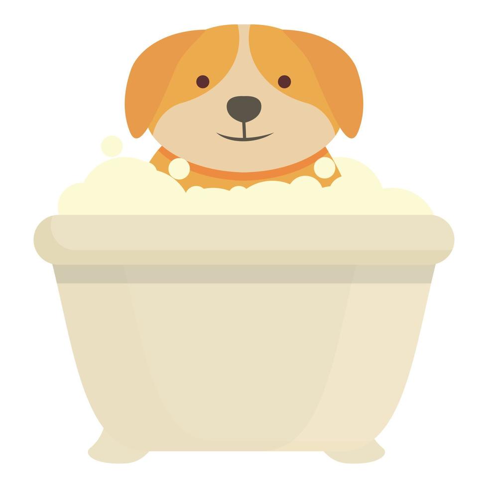 cachorro banheira ícone desenho animado vetor. spa animal vetor