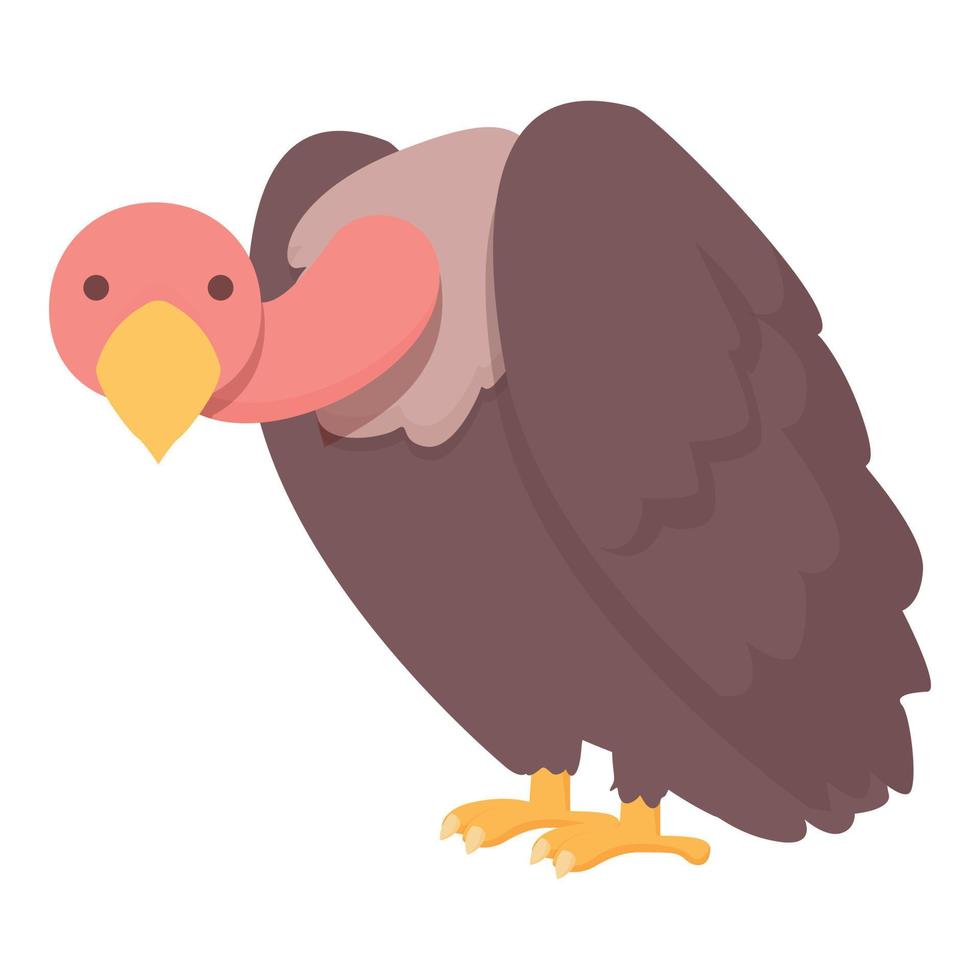 chocado abutre ícone desenho animado vetor. pássaro árvore vetor