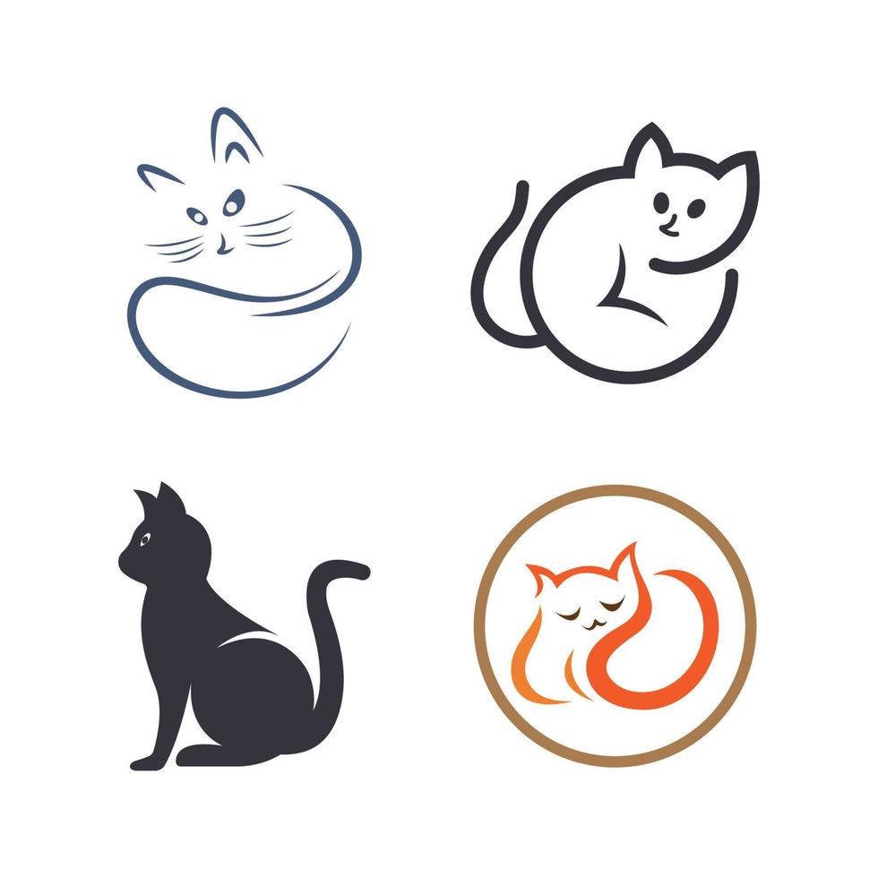 ícone de ilustração do logotipo do gato vetor