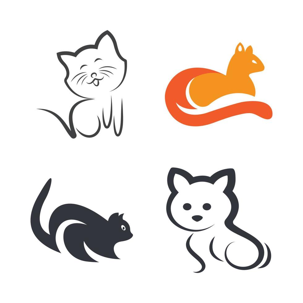 ícone de ilustração do logotipo do gato vetor