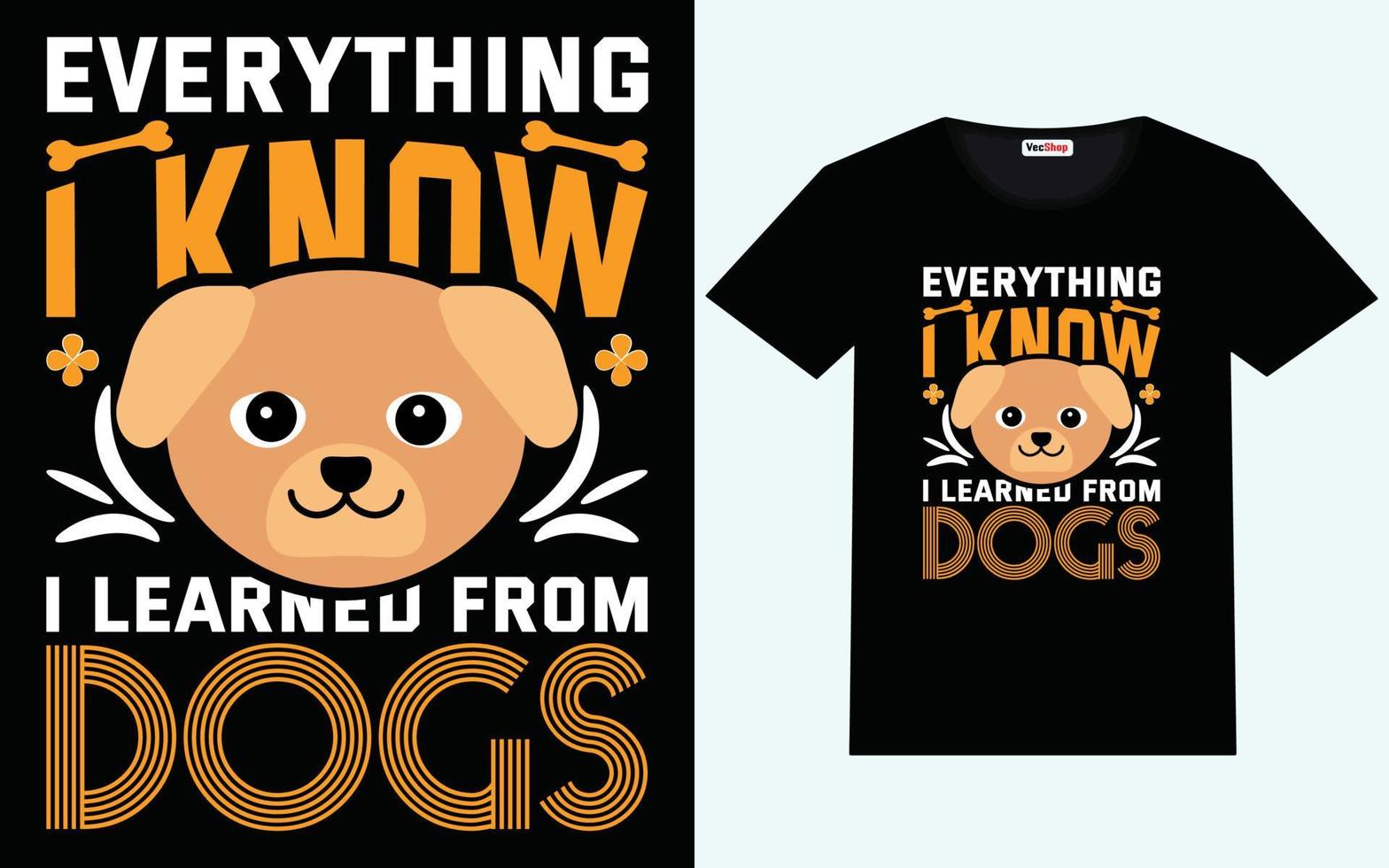 cachorro camiseta Projeto gráfico vetor e tipografia Projeto