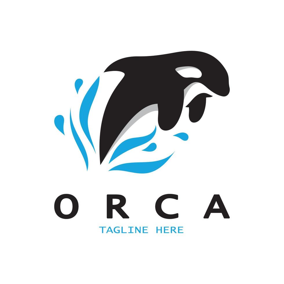 simples orca baleia animal ilustração logotipo criativo projeto, assassino baleia, embaixo da agua animal. logotipo para negócios, identidade e branding,crachá,conservação,ecologia conceito, mar animal proteção, vetor
