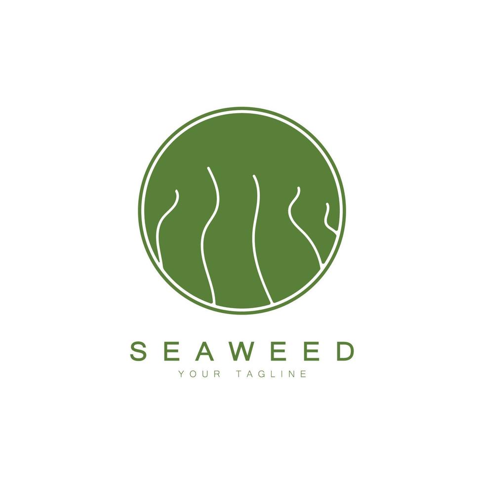 alga vector logo ícone ilustração design.includes frutos do mar, produtos naturais, florista, ecologia, bem-estar, spa.