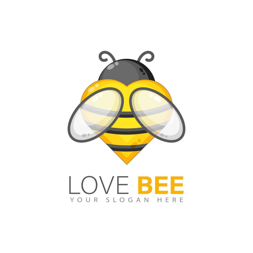 design de logotipo de abelha do amor vetor