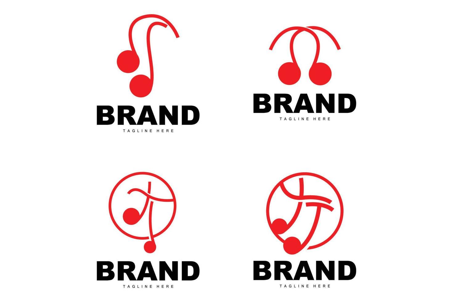logotipo de ritmo de música simples, design de vetor de tom de música de nota musical