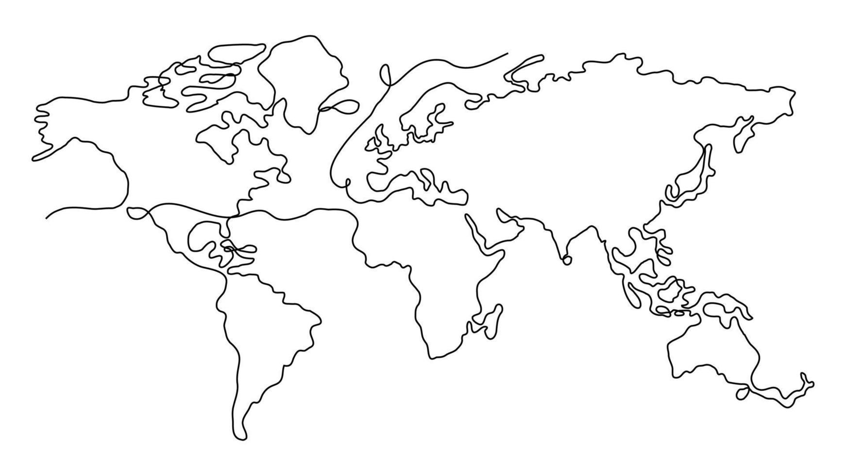 mundo mapa dentro 1 esboço acidente vascular encefálico vetor