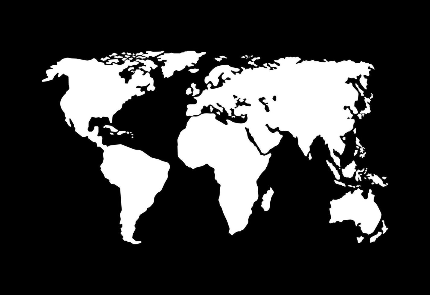 mundo mapa Preto e branco ilustração vetor