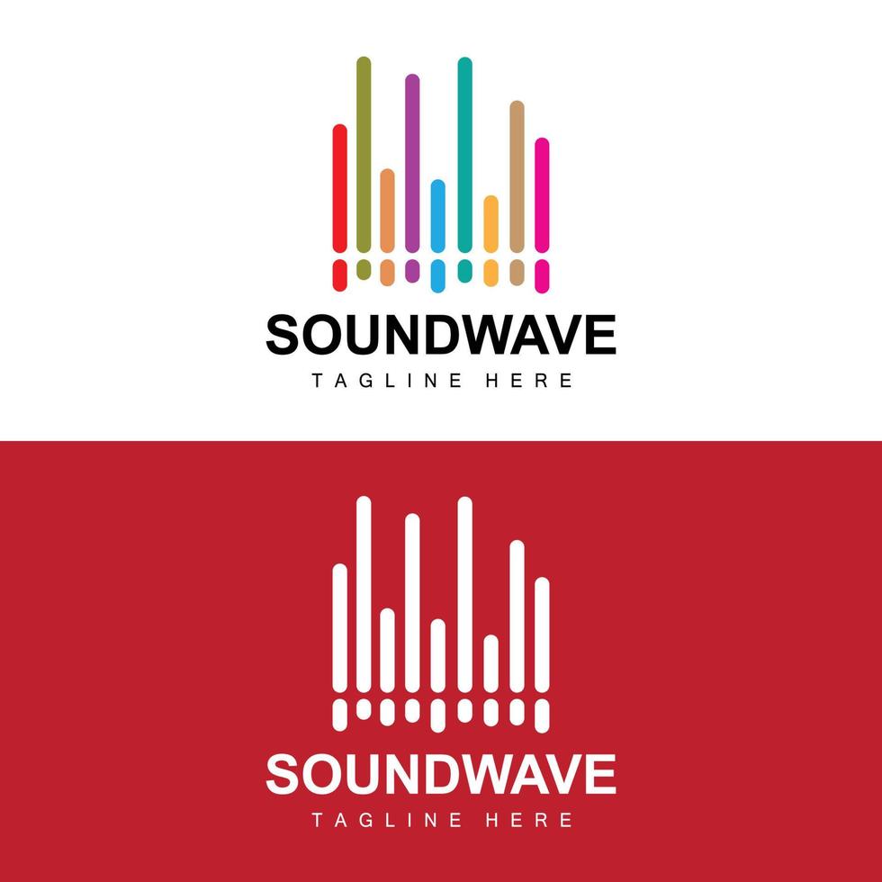 logotipo de onda sonora e modelo de ícone de vetor de tom de som produto de marca musical