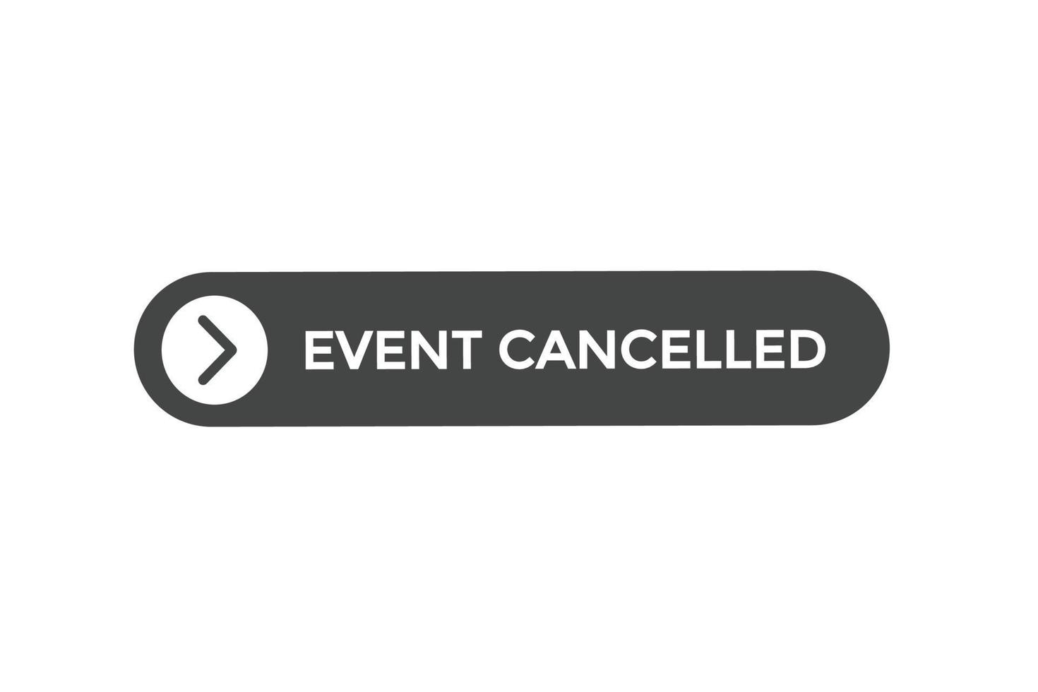 evento cancelado botão vetores.sinal rótulo discurso evento cancelado vetor