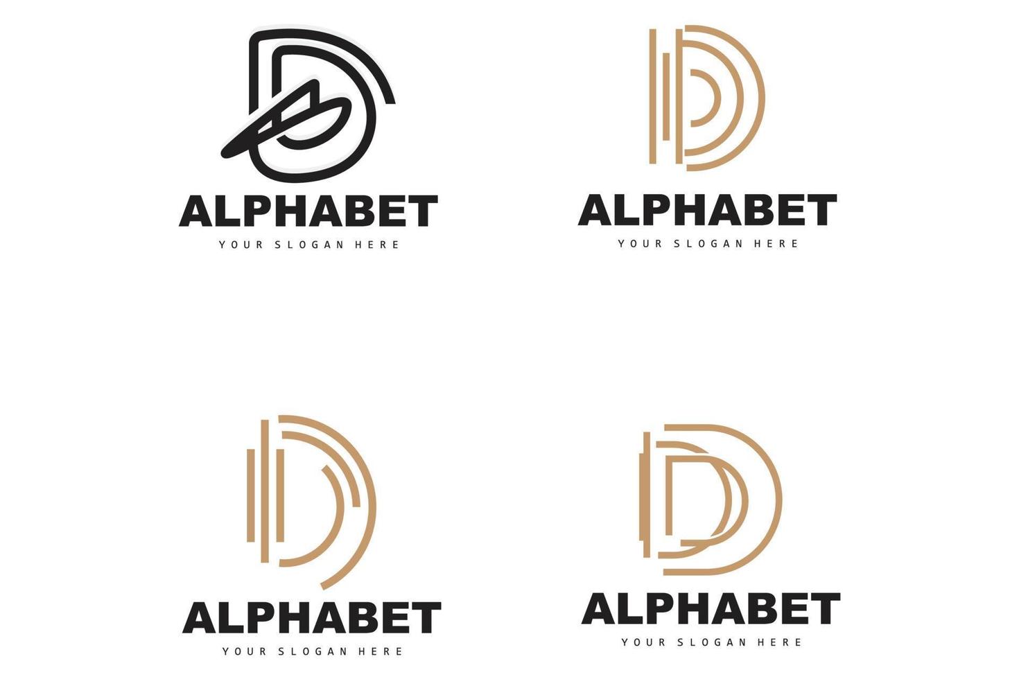 logotipo da letra d, design de alfabeto simples, vetor de fonte minimalista moderno