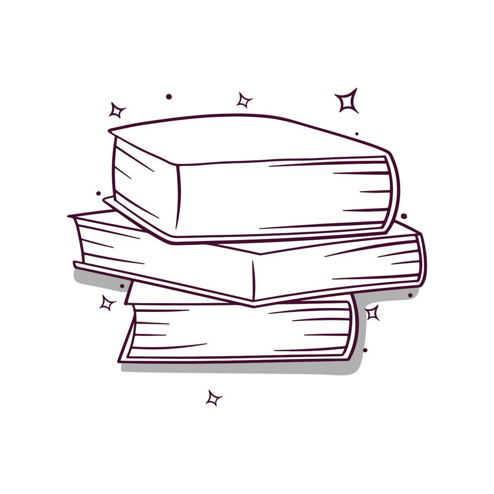 mão desenhado pilha do livros vetor ilustração