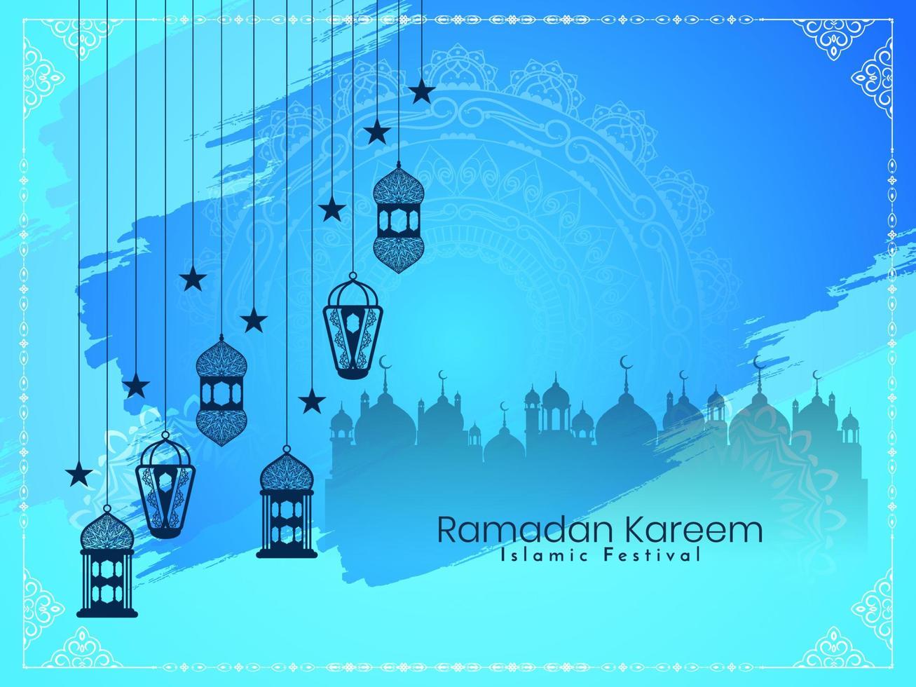 lindo Ramadã kareem islâmico tradicional festival fundo vetor