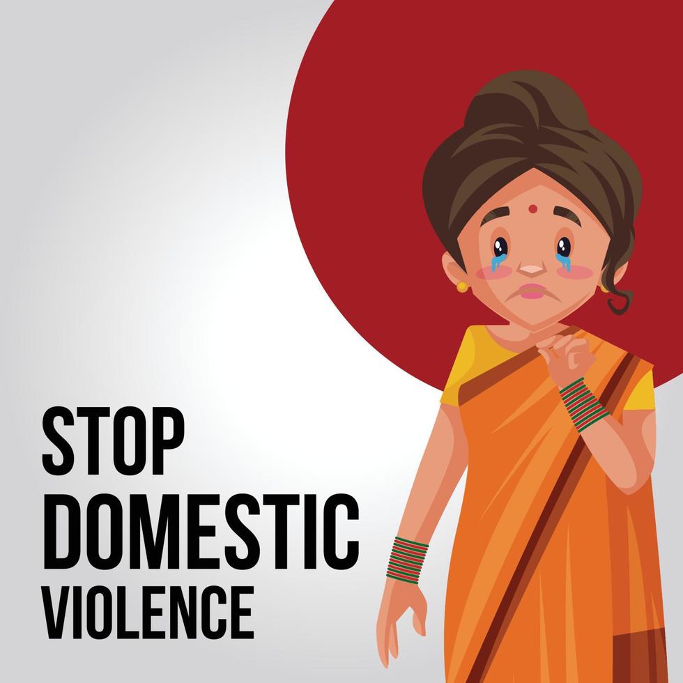 bandeira Projeto do Pare doméstico violência modelo vetor