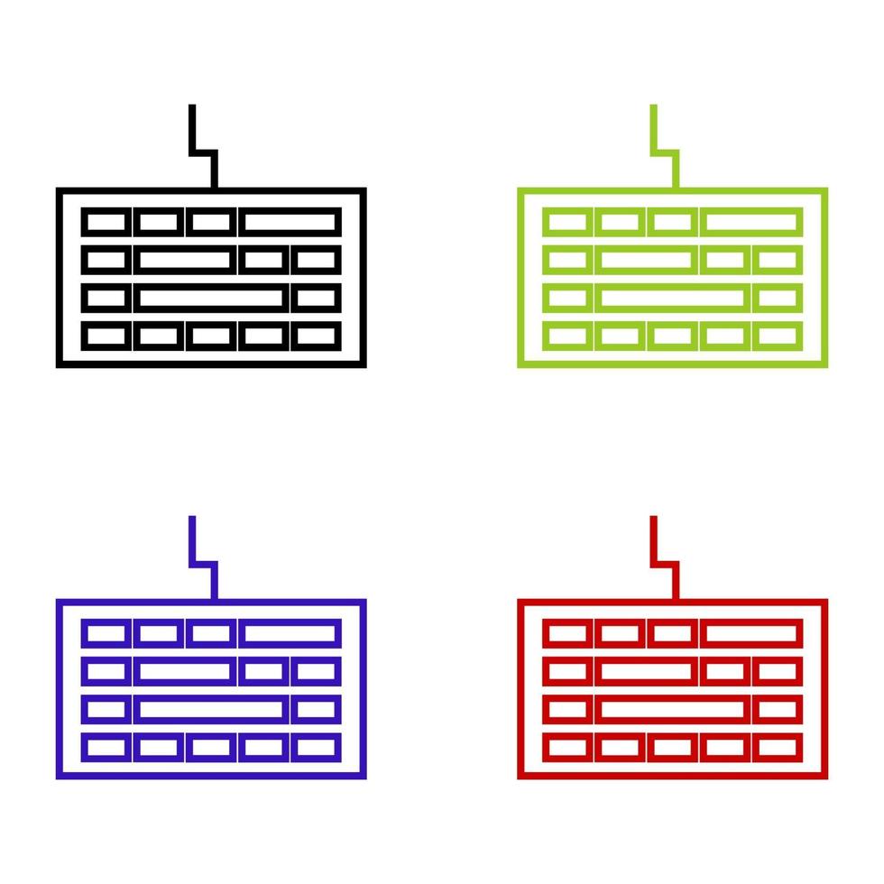 teclado de computador em fundo branco vetor