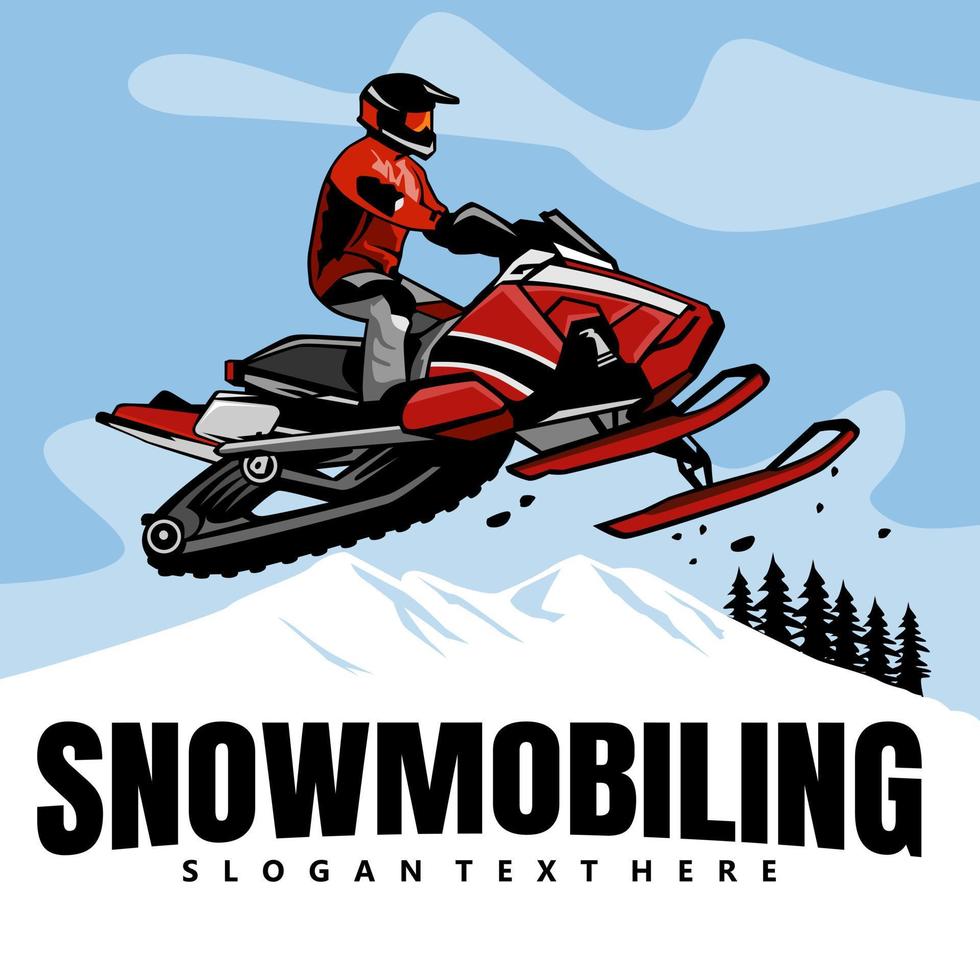 moto de neve trilhas Projeto logotipo ícone vetor