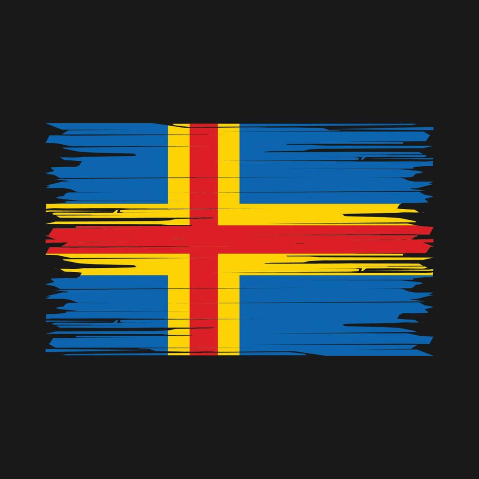 escova de bandeira das ilhas aland vetor