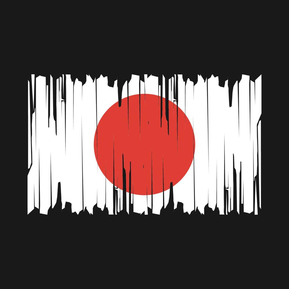 vetor de escova de bandeira do japão