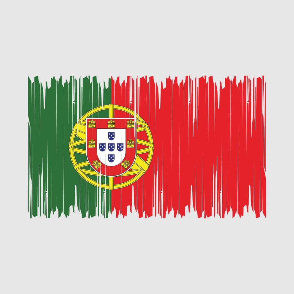 ilustração vetorial de pincel de bandeira de portugal vetor