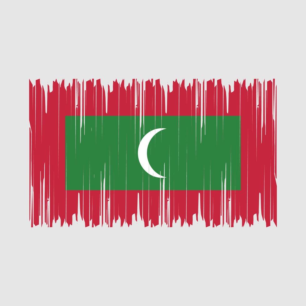 ilustração vetorial de pincel de bandeira das maldivas vetor
