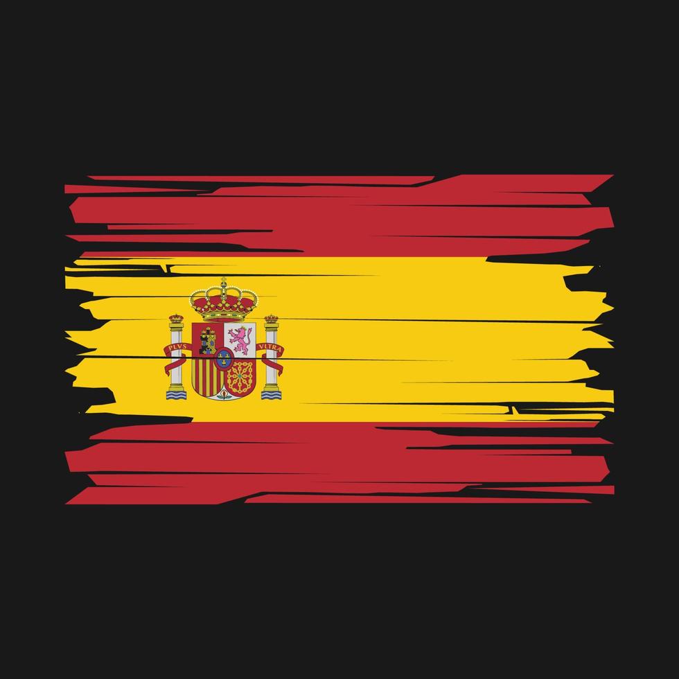 vetor de pincel de bandeira da espanha