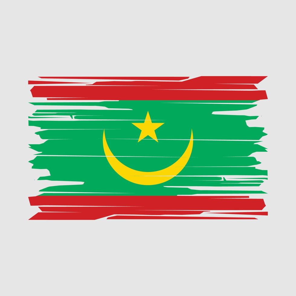 vetor de escova de bandeira da mauritânia