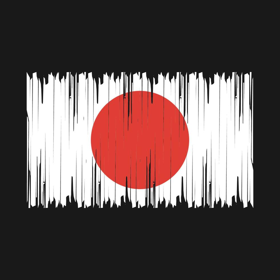 ilustração vetorial de escova de bandeira do japão vetor