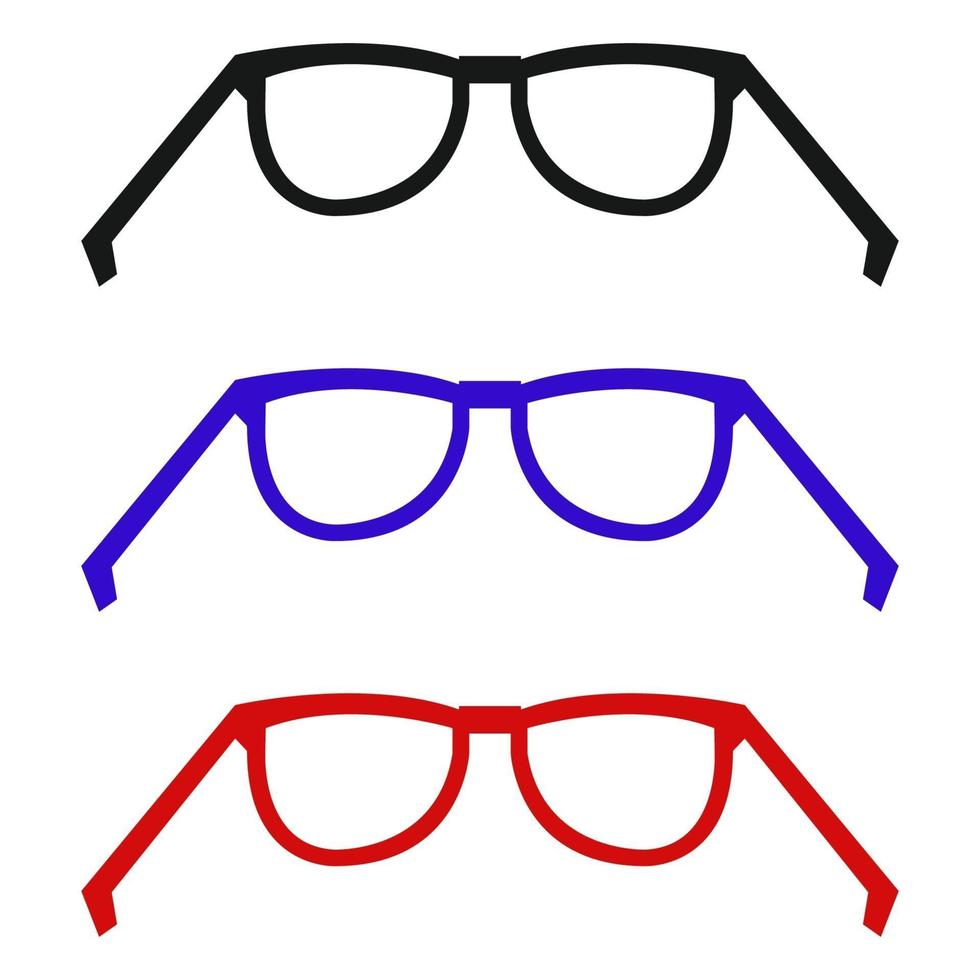 conjunto de óculos de cinema em fundo branco vetor