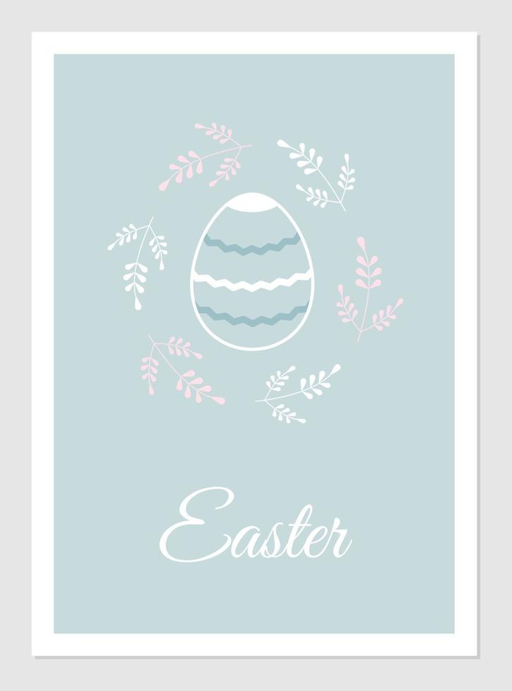 Páscoa poster com plantar elementos e rotulação. vetor ilustração do Páscoa ovo. Projeto para feriado Páscoa cumprimento cartão.