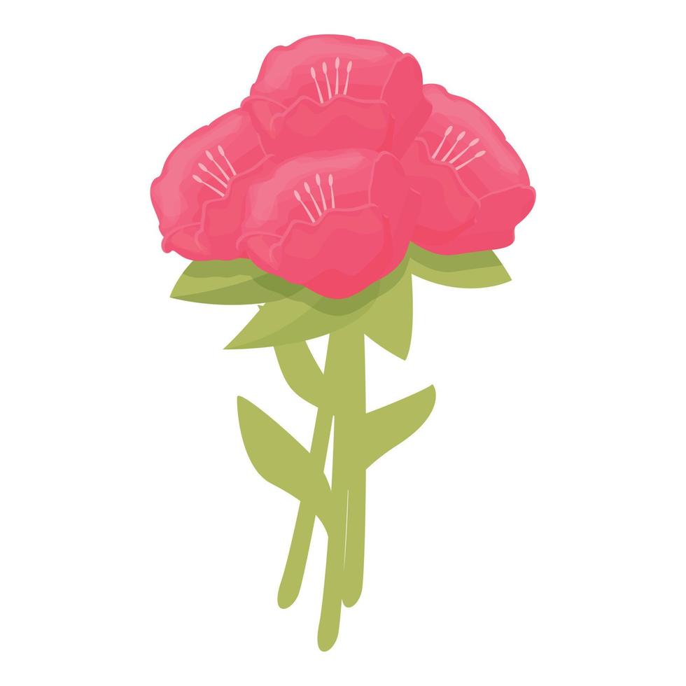 pétala rododendro ícone desenho animado vetor. flor plantar vetor
