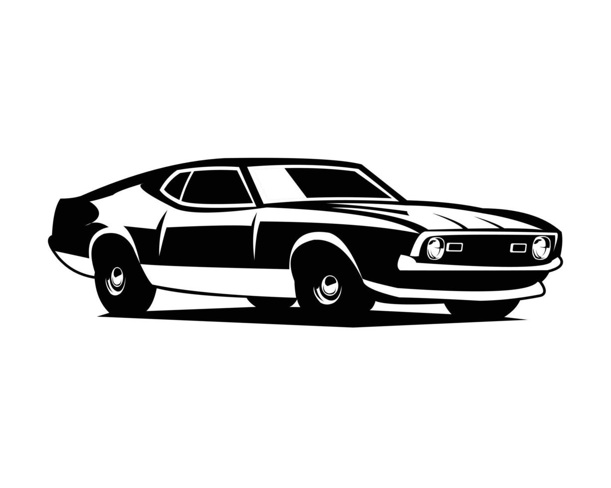 vau mustang mach 1 carro silhueta vetor isolado em branco fundo. melhor para carro indústria relacionado indústria, distintivo, emblema, ícone, adesivo Projeto.