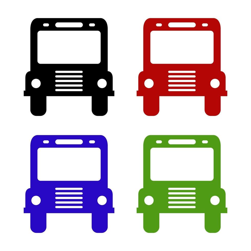 conjunto de ônibus escolar em fundo branco vetor