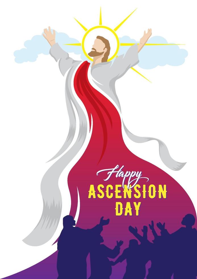 feliz dia da ascensão de jesus cristo vetor