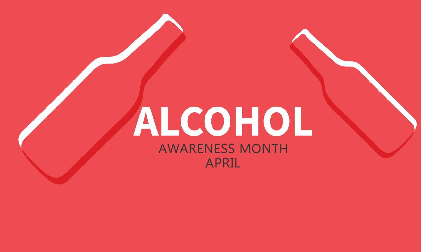 abril é álcool consciência mês. modelo para fundo, bandeira, cartão, poster vetor