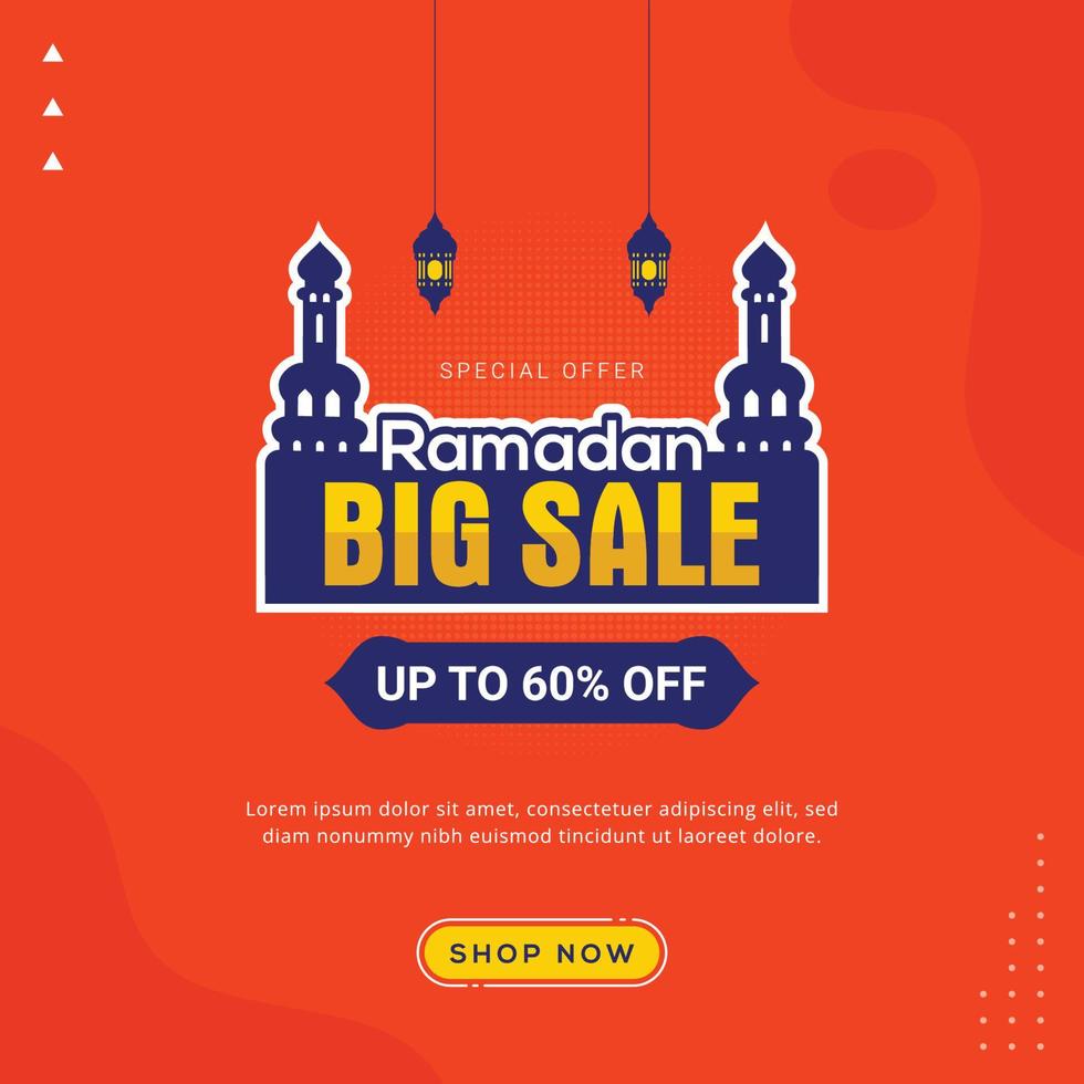 Ramadã venda promoção bandeira modelo vetor