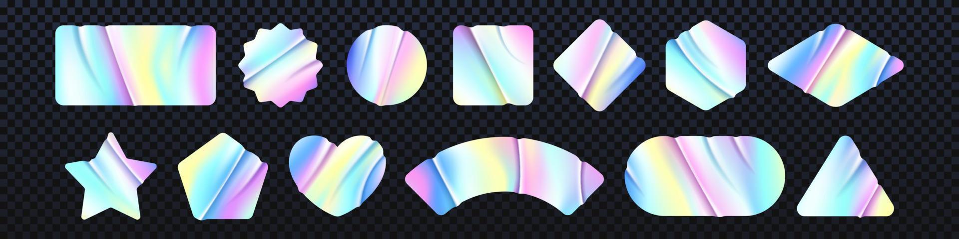 holográfico iridescente textura adesivo ou rótulo, vetor