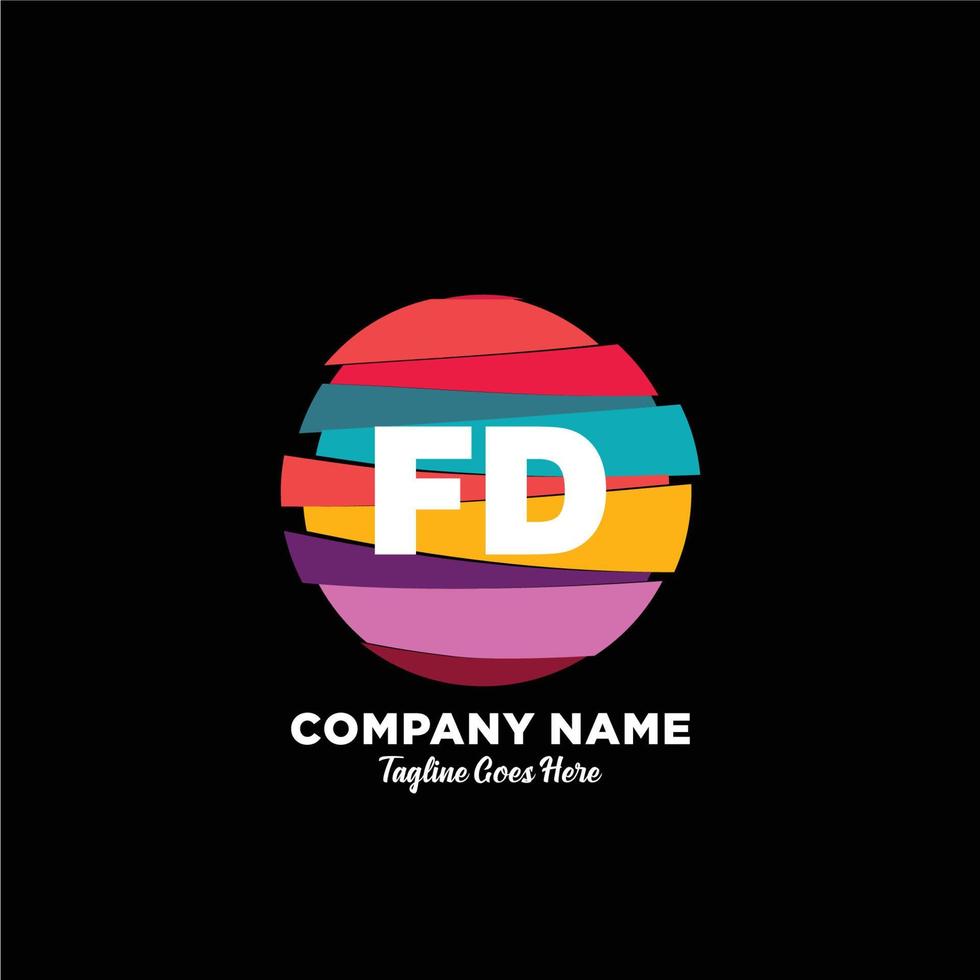 fd inicial logotipo com colorida modelo vetor. vetor