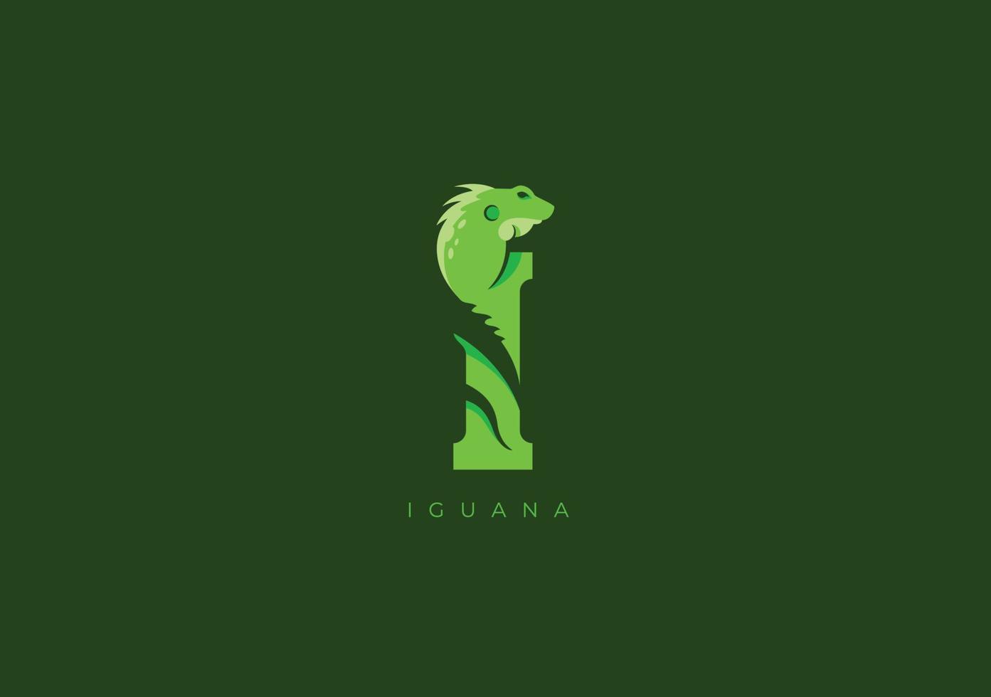 iguana Eu monograma, vetor logotipo