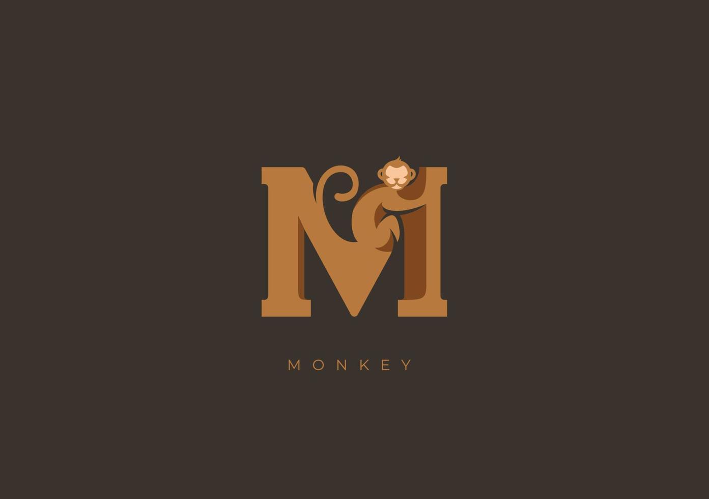 macaco m monograma, vetor logotipo