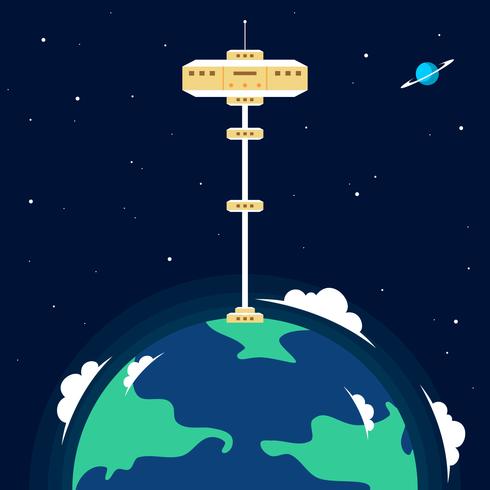 Vetor de elevador de espaço plana