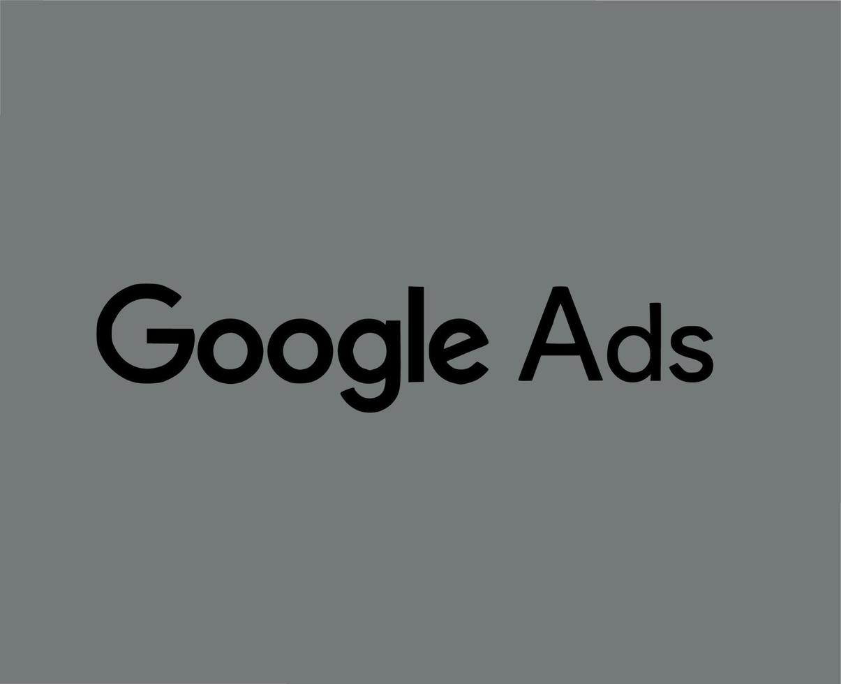 Google Publicidades logotipo símbolo nome Preto Projeto vetor ilustração com cinzento fundo